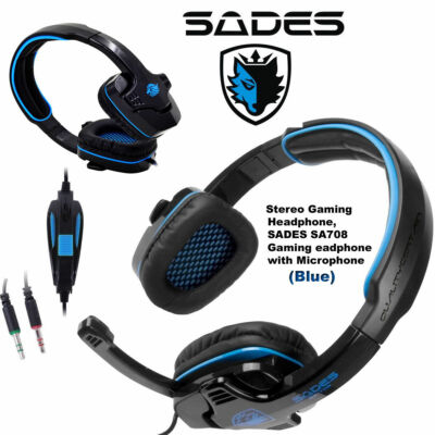 Headset. Stereo Y Splitter 3.5mm plus Cable.KOPFHÖRER.SADES SA708.Auch fürGaming