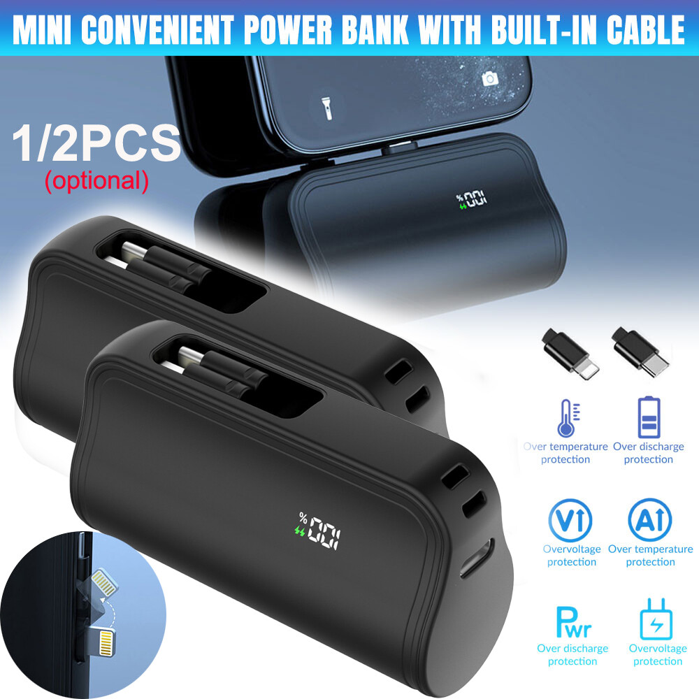 Portable Mini 10000mAh Power Bank Battery Charger For iPhone 15/14/13/12/Android