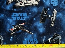 Tina Scrap Star Wars Millennium Falcon Rare Fabric Quilt 100 Cotton 9"x21"