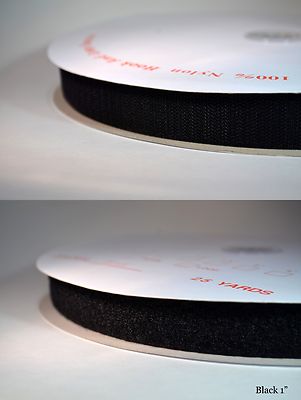 1'' Sew-On Hook and Loop Fasteners 5 Yard Roll Color: Black / White 