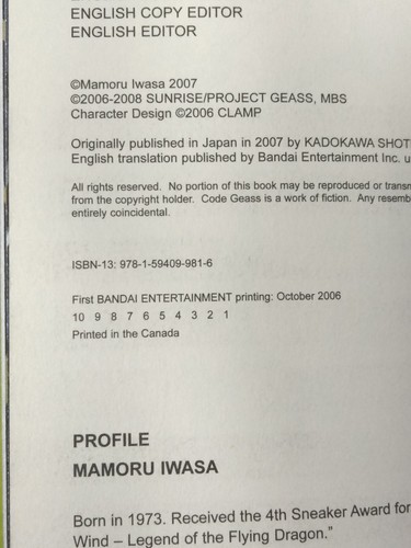 Code Geass Novel Stage -0- Ingresso Ichiro Okouchi Bandai Light Novel Inglese - Foto 8 di 11