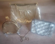Vintage Womens Gold Colored Purse/Clutch Lot Of 3