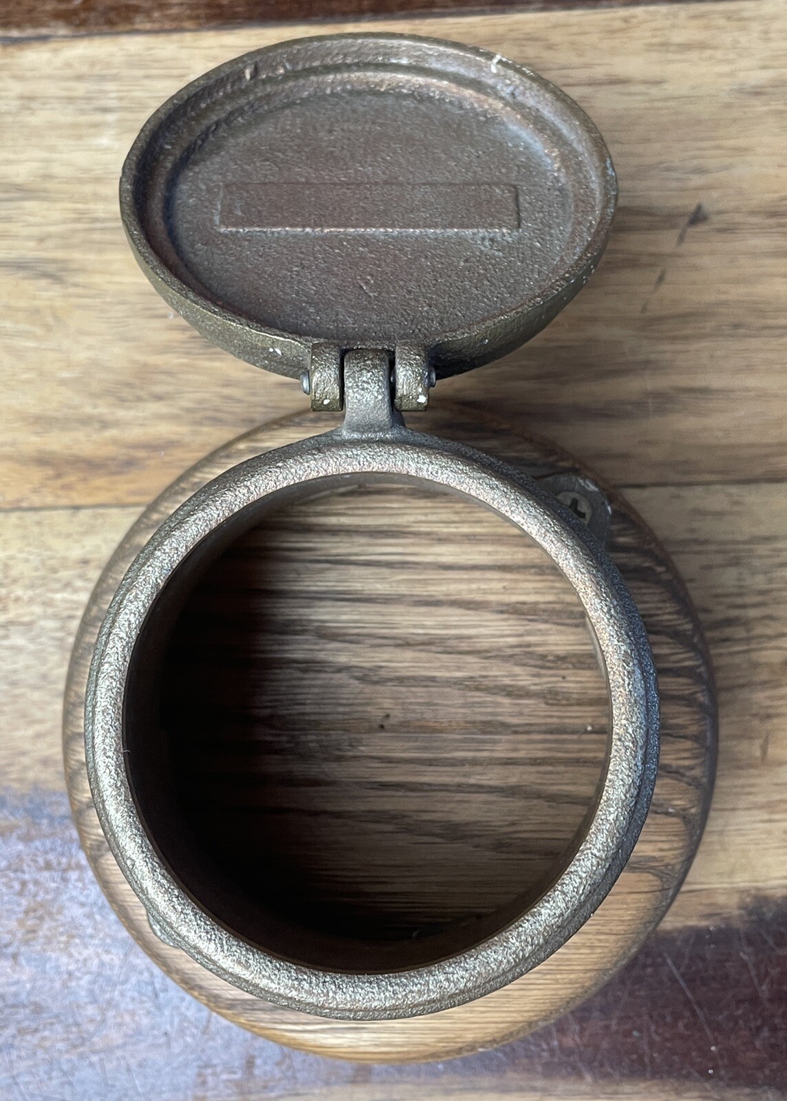 Vintage Neptune Meter Co. New York Brass Water Meter Cover Wood Base
