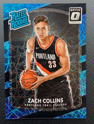 #39 Zach Collins 2017-18 Panini Optic Rated Rookie Black Velocity Prizm RC #191