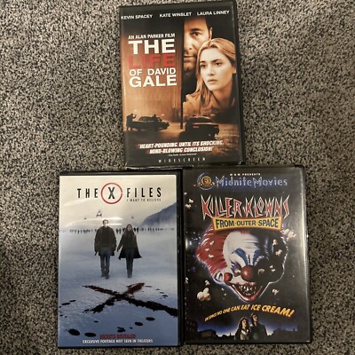 DVD Lot Life Of David Gale Killer Klowns From Outer Space X Files Want Believe