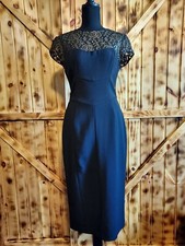 Maggy London Black  Gold Illusion Cocktail Sheath Dress NWOT Size 4