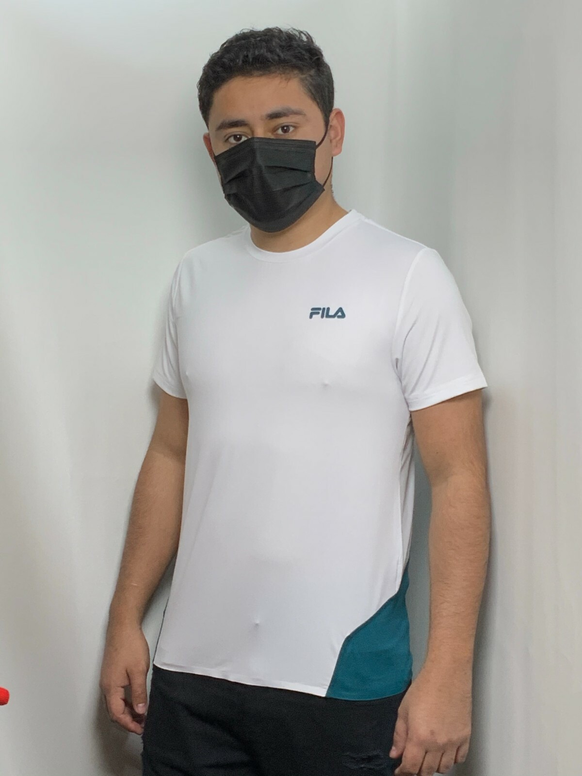T shirt uomo Fila bianca teal blu royal manica corta