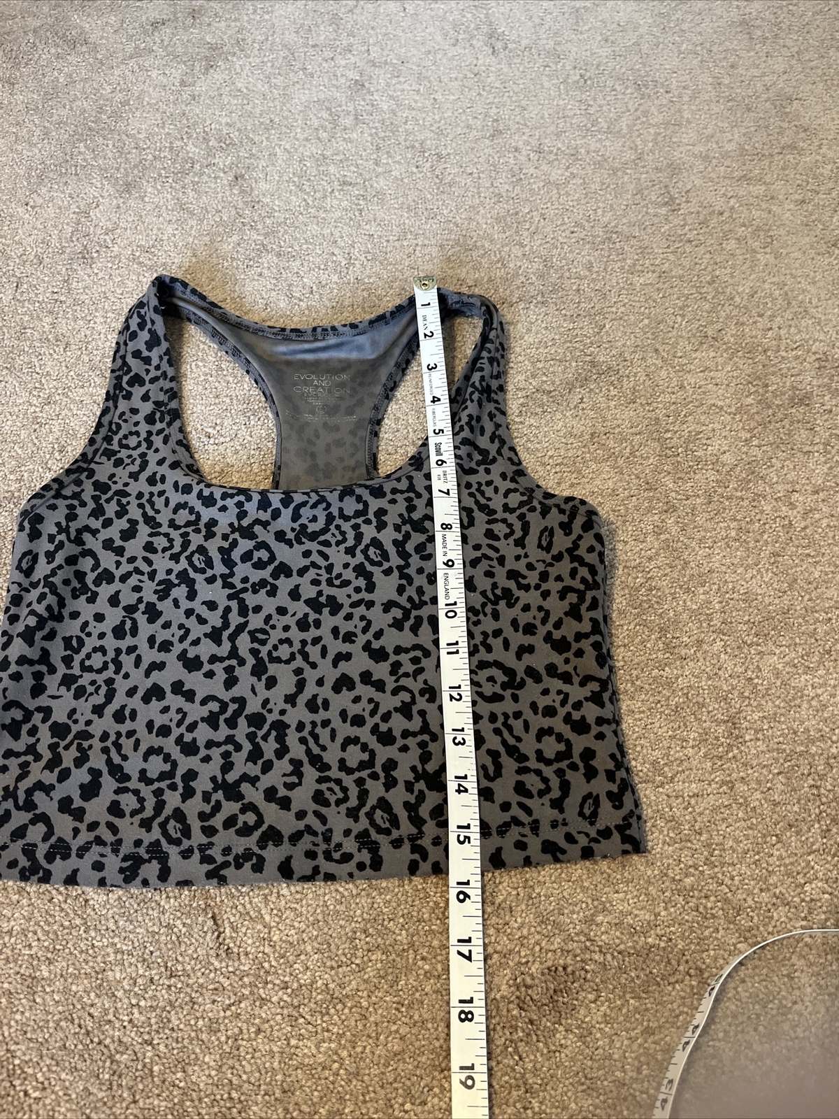 Evolution & Creation Gray Black Leopard Cropped T… - image 2