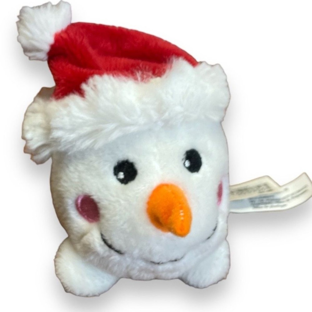 Snowman Head with a Red and White Hat Christmas stuffed  display picture 3