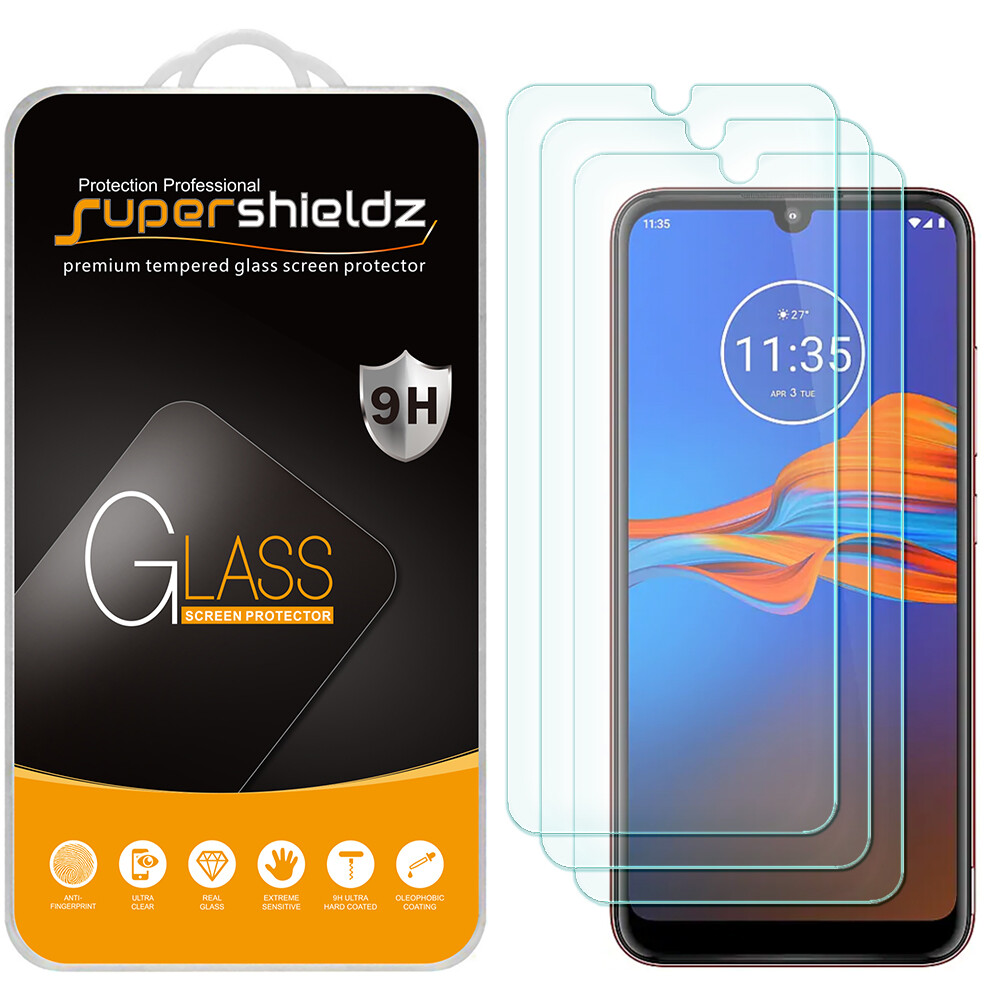 &lbrack;3-Pack&rsqb; Supershieldz Tempered Glass Screen Protector for Motorola Moto E6 Plus