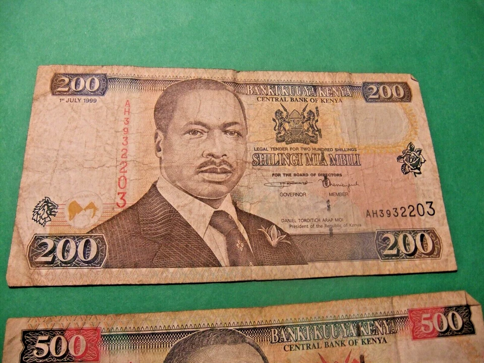 Billetes Kenia 1999 200 y 500 chelines - En muy buen estado Foto 2 de 4