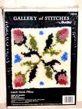 Bucilla Gallery of Stitches Latch Hook Pillow Rose Of Sharon - 15016 1990 New