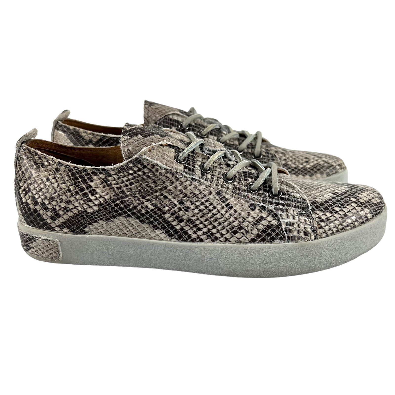 Blackstone White Python Snakeskin Low Casual Snea… - image 14