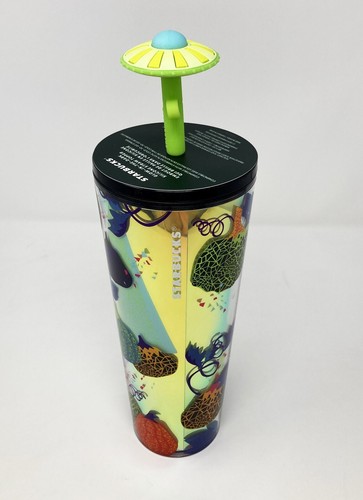 STARBUCKS HALLOWEEN 2024 GLOW IN THE DARK UFO STROHHALMBECHER 24 FL. OZ. NEU - Bild 3 von 6