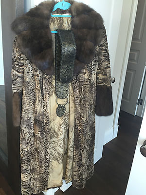 Vito Punto fur house, Slavic Sable with Swakara Fur coat, size IT40, US size 2