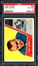 1963-64 TOPPS NHL HOCKEY #64 Don Johns PSA 6 EX-MT N Y Rangers Gump Worsley I A