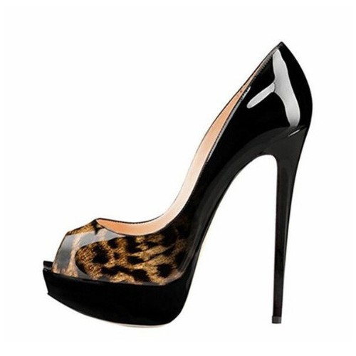 black peep toe platform
