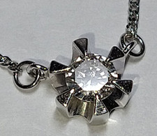 Solid platinum 0.22 carat natural diamond solitaire necklace 3.0 grams  GIA