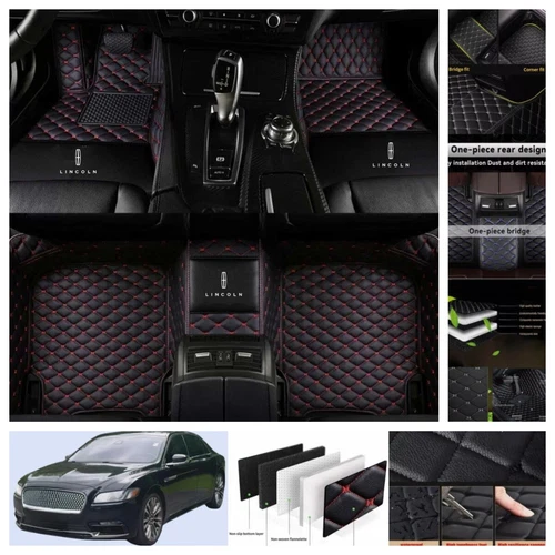 For Lincoln Continental 2017-2020 Car Floor Mats Leather Luxury Custom Carpets - Imagen 26 de 44