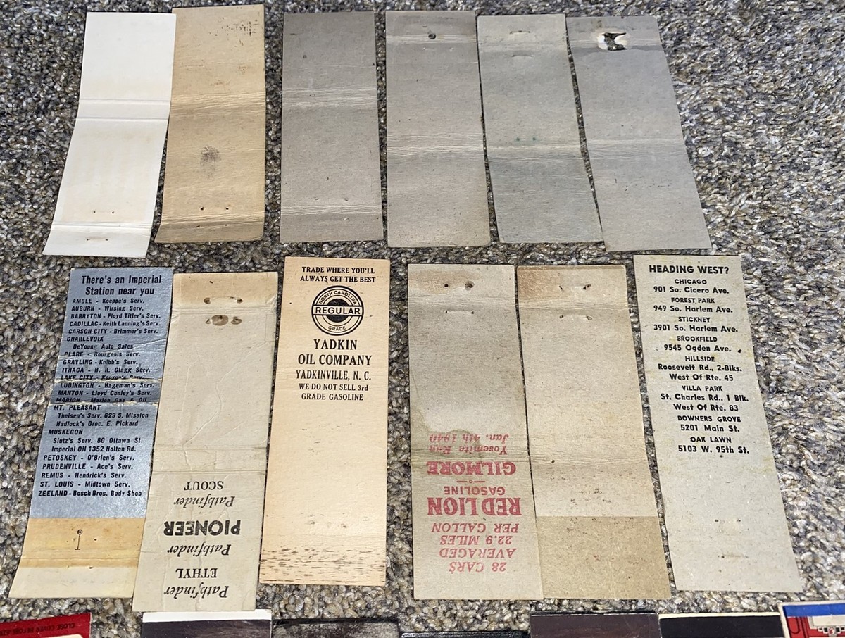 40 different Vintage Oil Gas Petroleum Advertising Matchbooks