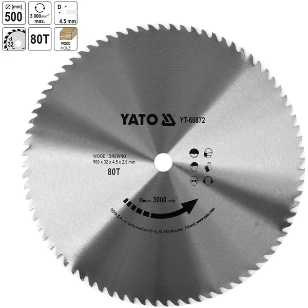 Sägeblatt Kreissägeblatt 500 x 32 mm Z100 Chromstahl für Holz Längs- Querschnitt - Bild 3 von 3