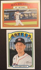 (24) 2021 TOPPS HERITAGE ALEX BREGMAN BASE IN ACTION #163 #164 ASTROS