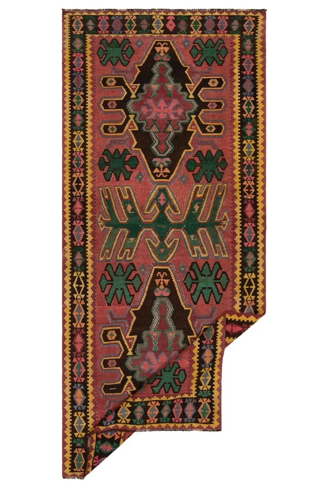 Kelim 350x154 cm Handgewebter Perserteppich Kilim Wolle Carpet Orient Läufer - Bild 2 von 4