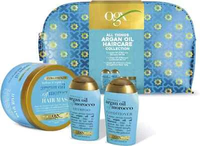OGX Gift Set Argan Oil of Morocco Shampoo Conditioner Hair Mask & Bag New