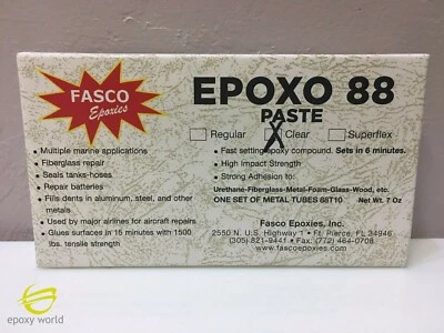 FASCO EPOXO 88, 6 MINUTE SETTING EPOXY, 7oz KIT IN CLEAR