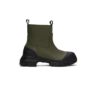 ganni recycled ganni green rubber boots
