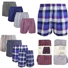 Falari 4-Pack Men's Boxer Underwear 100% Cotton Soft and Comfort