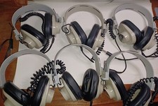 6 Vintge Califone 2924AV-P 6  Coiled Cord Over-Ear Headphones 3.5mm  1208AV-PY