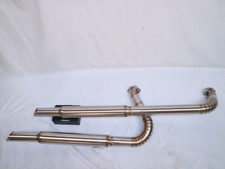 Stainless 2-Into-2 Slash Cut Exhaust Harley Softail FXR Dyna EVO 84-99