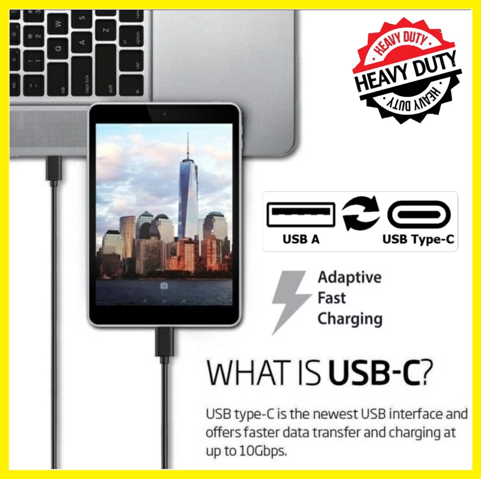 3 PACK 1FT Short USB-C to USB-A Cable Fast Charger Type C Charging Cord Sync - Image 2 of 4