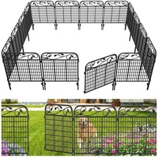 AMAGABELI 4 Panels 44 in H X 12 ft L Decorative Garden Fence Gate,Dog Fence