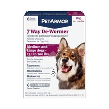 PetArmor 7 Way De-Wormer for Dogs, Oral Treatment 6 Count, White