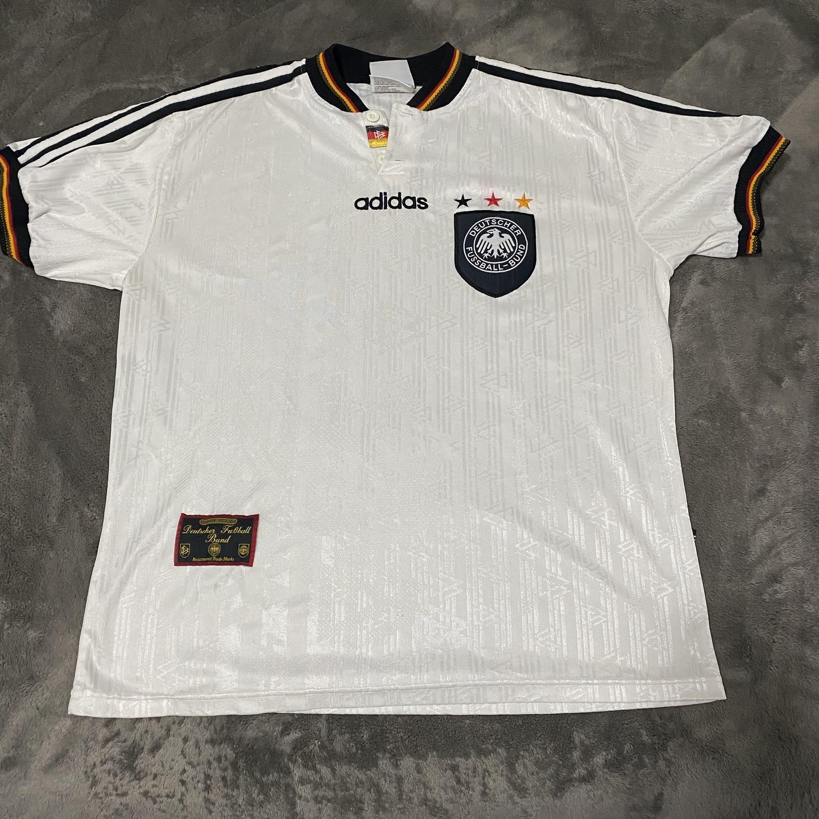 Vintage Germany Jersey Mens XL White Soccer Home DFB Adidas Made In UK 90s