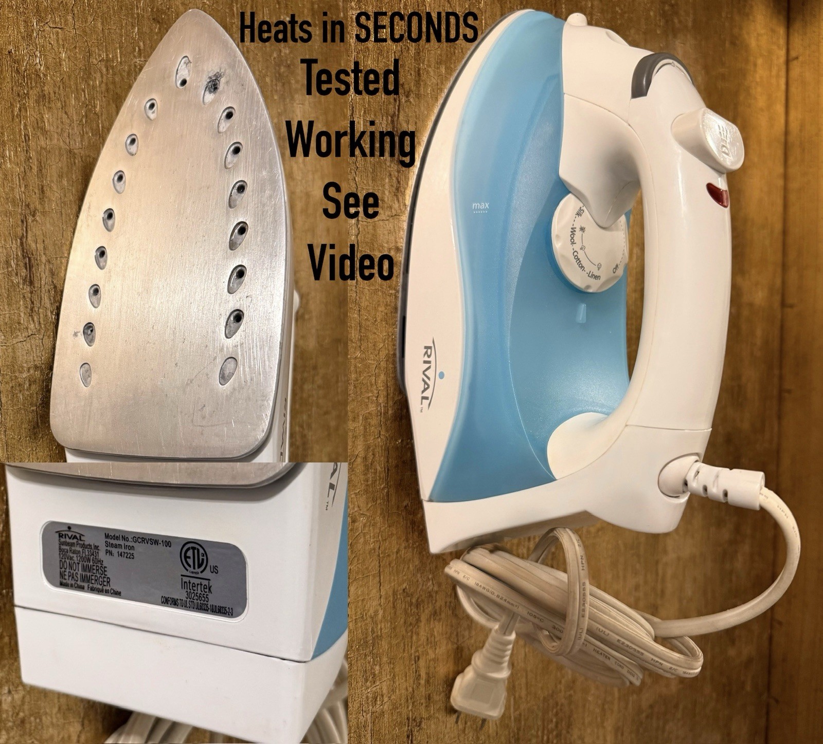Dry & Steam Adjustable Temp Light Weight Iron Gcrvsw-100/147