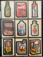 1973 Wacky Packages 1st Series 1 CLOTH Stickers Set/Lot of Nine (9) RARE