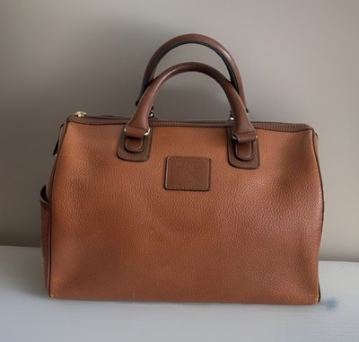 Authentic Burberrys BostonBag Leather Vintage Brown From Japan 0903