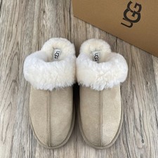 UGG Women's Scuffette II Sand UGG Suede Upper Wool Slippers 1106872
