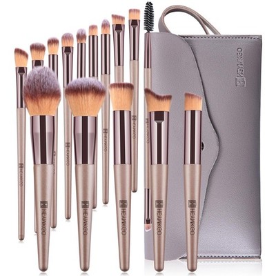 Pinselset Makeup, Professionelle Make Up Pinsel Set 15-teilig mit Tasche,