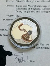 Disney The Jungle Book 50p Shaped Silver Plated Commemorative Coin "Kaa" COA