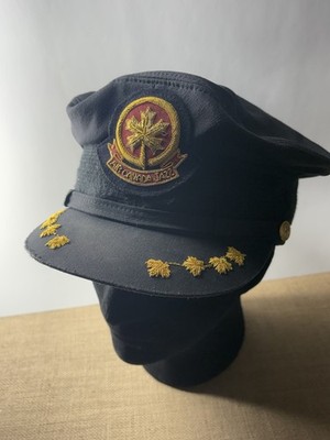 Vintage AIR CANADA JAZZ Captain's Pilot Hat soft top Size 7-1/4 (58cm) RARE