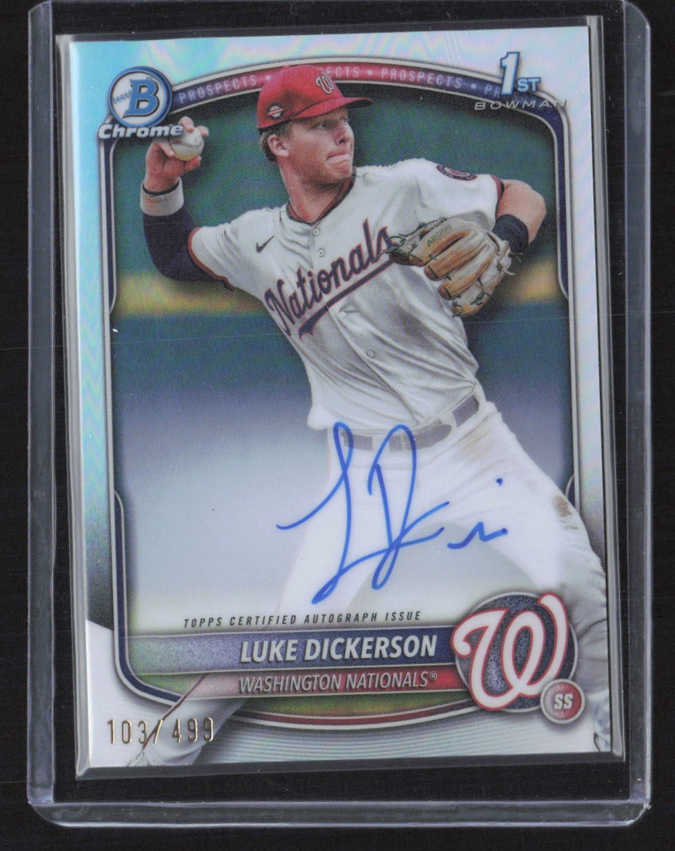 2025 Bowman Chrome Luke Dickerson /499 1st Refractor Autograph Nationals