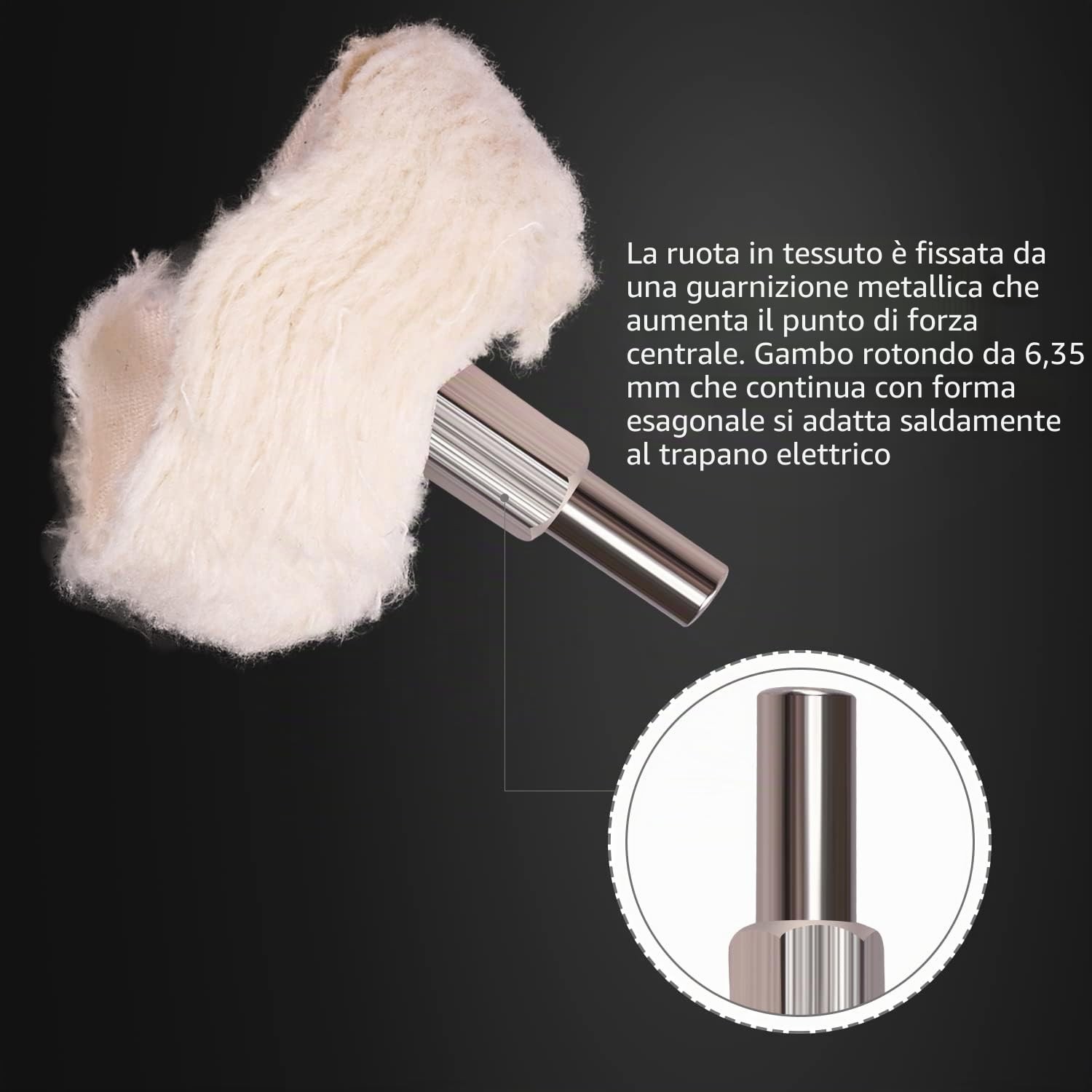 Disco Lucidante per Trapano 8pcs Rotella Cotone Lucidatura Panni Accessori - Miniatura 4