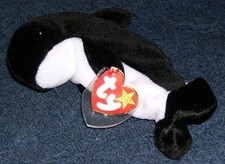 Waves the Whale, Ty Beanie Baby 1996 , With Tags, PE Pellets