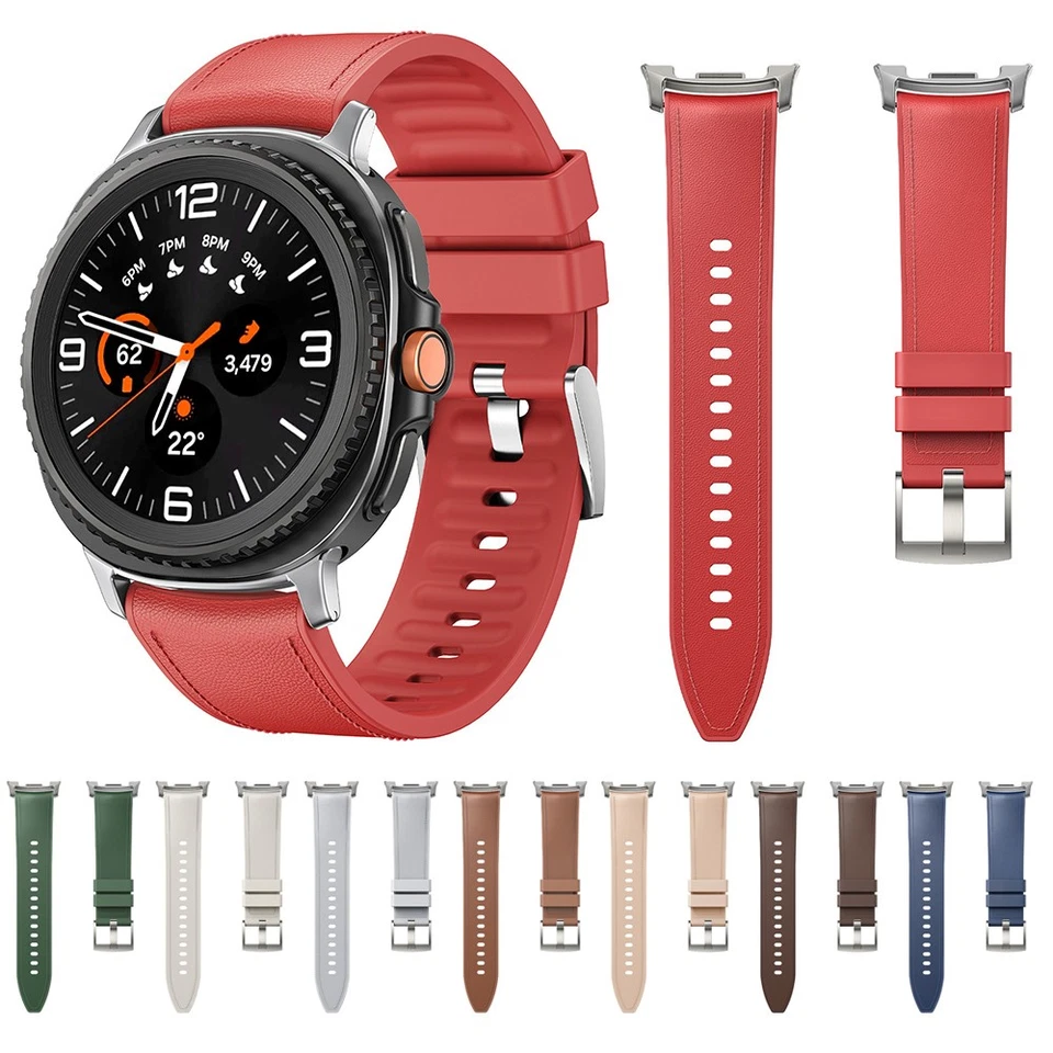 Pulseira de couro silicone ↔ para Samsung Galaxy Watch 8 Classic 46mm/8 40/44mm - Imagem 4 de 4