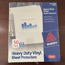 Avery Dennison AVE73907 Heavy Duty Clear Sheet Protector. Brand New Box of 50