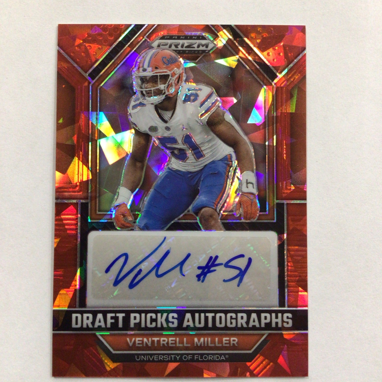 Ventrell Miller Panini Prizm Draft Picks Draft Picks Autographs #DPAVEM Red Ice